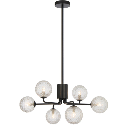 TFS 6LT PENDANT 6x6wG9max KIT D650 H295 ROD:2*600+1*300 BLACK/ CLEAR PRISM PATTERN