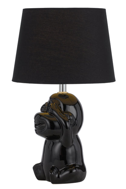 TFS CERAMIC TABLE LAMP 25wE27max H:380 D:215 BLACK/BLACK