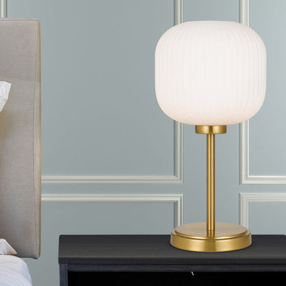 TFS TABLE LAMP 25wE27max D:205 H:390 ANTIQUE GOLD/OPAL MATT