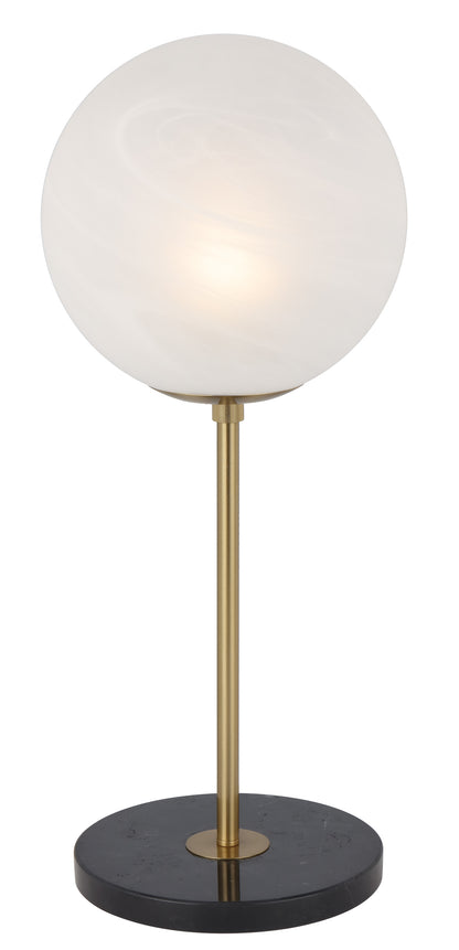 TFS 20 TABLE LAMP 25wE27max D:200 H:450 Inline Switch BLCK MARBLE/ANT GOLD/ALABASTRO