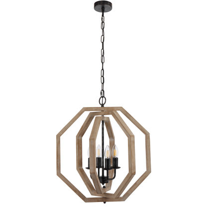 TFS 4LT PENDANT 4x25wE14max L500 W450 H500 Chain 2M BLACK / MERANTI