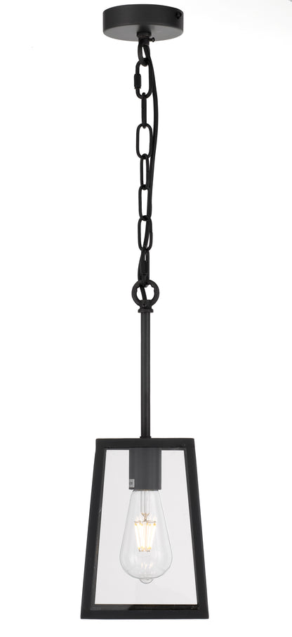 TFS 15 PENDANT 25wE27max L:150 H:210 - BLACK/CLEAR ROD:210mm + CHAIN:1000 IP43