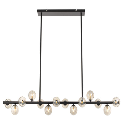 Nashville TFS 14LTS PENDANT 14x6wG9max L1500W:245H:245 ROD:2x6001x300 BLACK FRAME/SMOKE GLASS