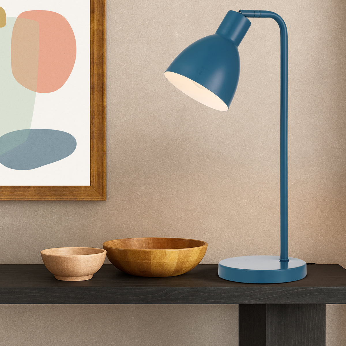 TFS TABLE LAMP 25wE27max H:450 D:150 BLUE/BLUE Cab:1.5m