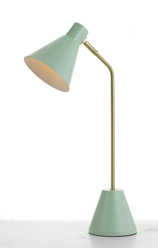 TFS TABLE LAMP 25wE14max D:140 H:540 cab:2.0M BRASS MATT/GREEN
