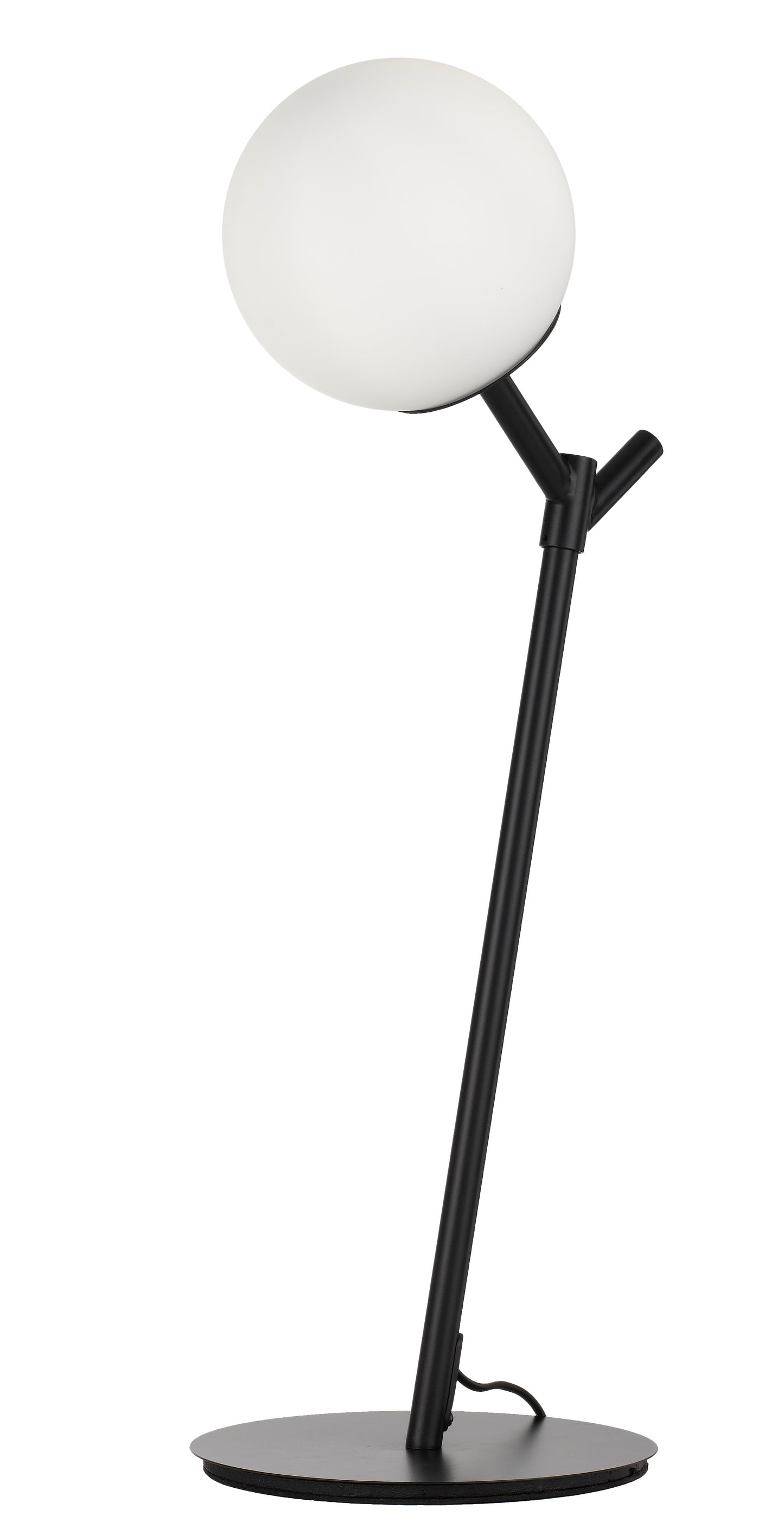TFS TABLE LAMP 25wE27max D:150 H:570 BASE PLATE:200 Inline Switch BLACK/OPAL MATT