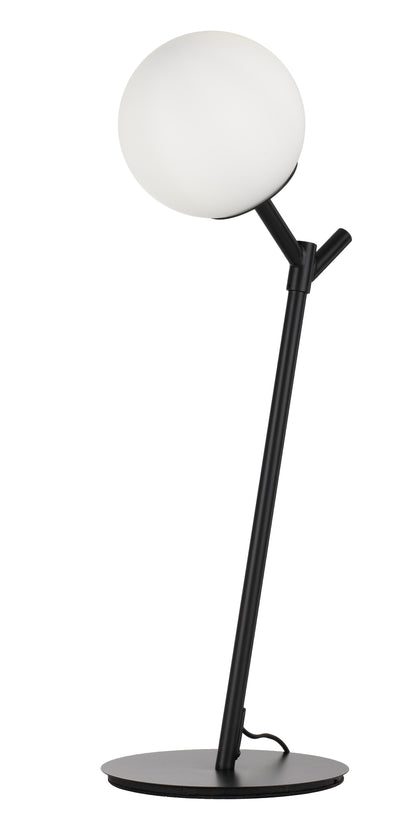 TFS TABLE LAMP 25wE27max D:150 H:570 BASE PLATE:200 Inline Switch BLACK/OPAL MATT