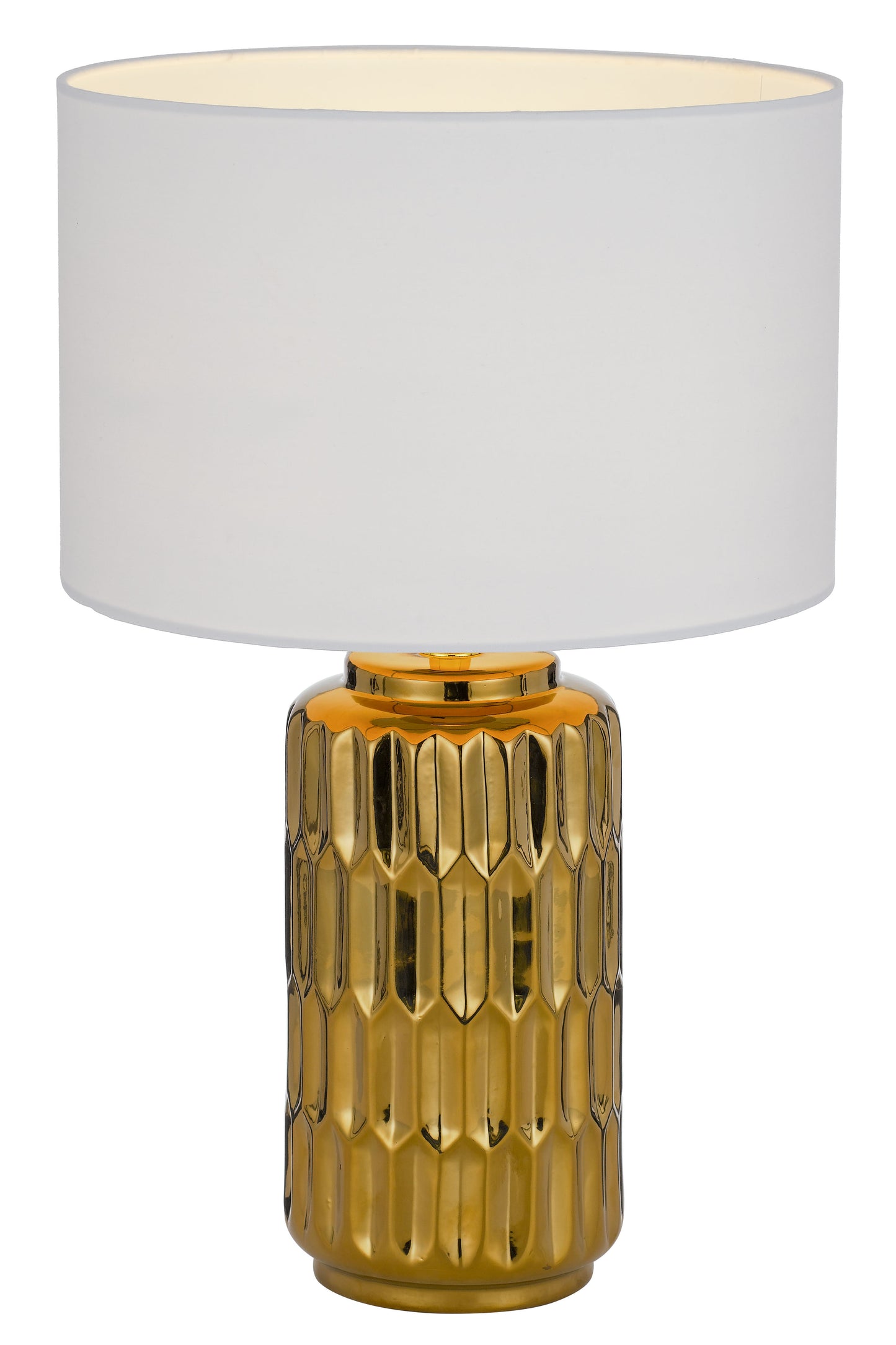 TFS CERAMIC TABLE LAMP 25wE27max H:445 D:280 GOLD/WHITE