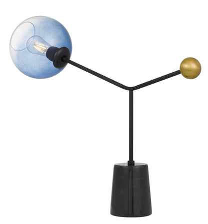 TFS TABLE LAMP 25wE27max D:680 H:600 Inline Switch BLACK / ANTIQUE GOLD / BLUE