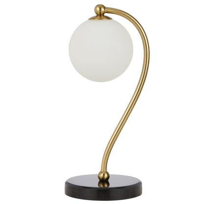 TFS TABLE LAMP 6wG9max KIT L160 W150 H350 BLACK MARBLE/ ANT GOLD/ OPAL MATT