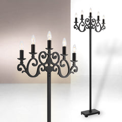 TFS FLOOR LAMP 5x25wE14max L570 W150 H200 FOOT SWTCH BLACK TEXTURED