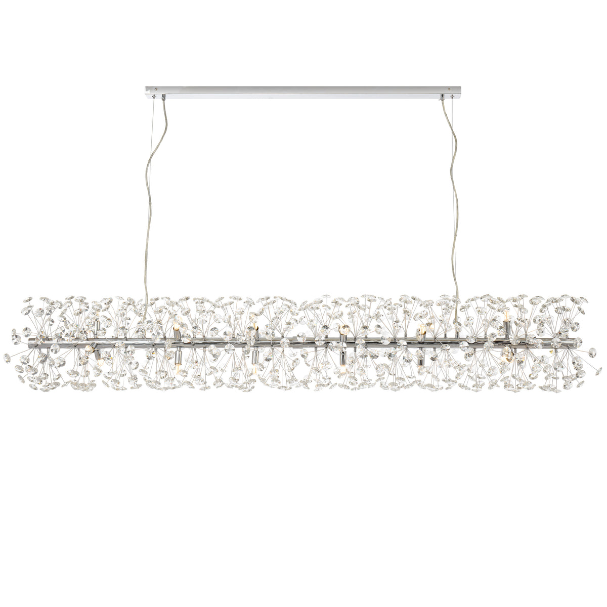 Braga TFS 18LT REC PENDANT 18x6wG9max L1680 W300 H300 CRYSTAL H130 CHROME / CLEAR