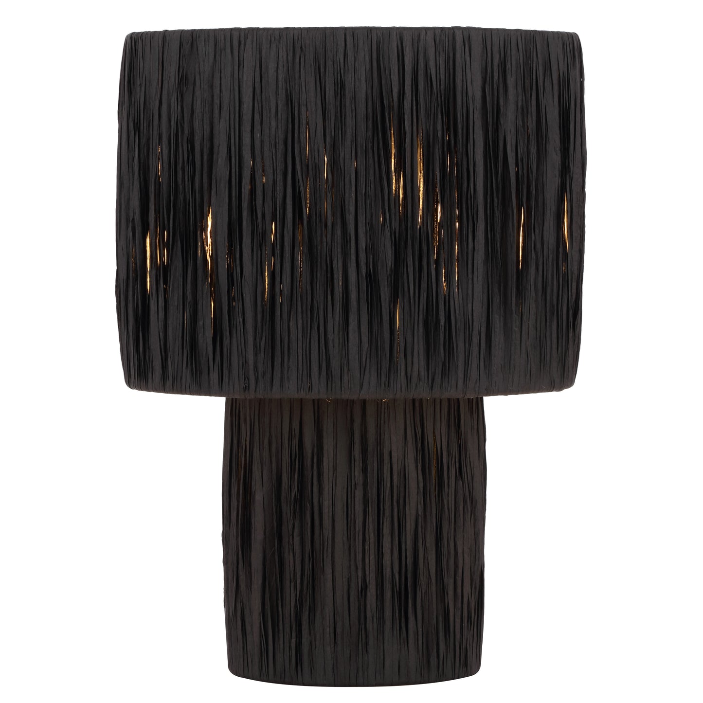 TFS SMALL TABLE LAMP 25wE27max D230 H330 INLINE SWT BLACK RAFFIA