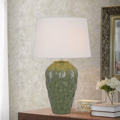 TFS CERAMIC TABLE LAMP 25wE27max D:400 H:640 GREEN / WHITE