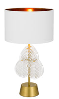 TFS TABLE LAMP 25wE27max D:380 H:700 Inline Switch GOLD / WHITE SHADE
