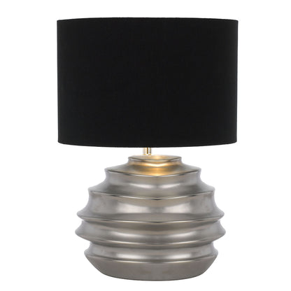 TFS CERAMIC TABLE LAMP 25wE27max D:300 H:425 SILVER / BLACK