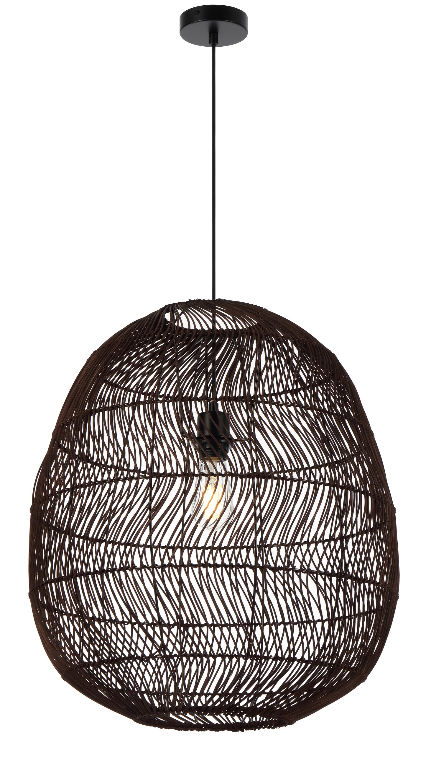TFS 50 PENDANT 25wE27max D500 H550 cab1.5m BROWN RATTAN