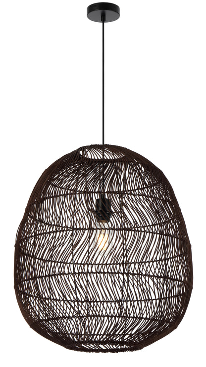 TFS 50 PENDANT 25wE27max D500 H550 cab1.5m BROWN RATTAN