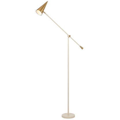 TFS FLOOR LAMP 25wE27max L1000 W250 H2350 FOOT SWT BEIGE / BRASS