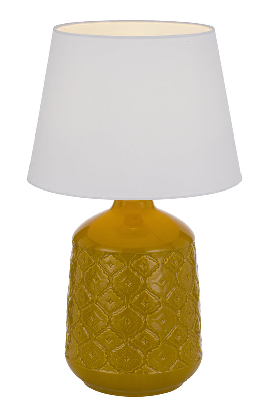 TFS CERAMIC TABLE LAMP 25wE27max H:535 D:300 BUTTERSCOTCH/WHITE