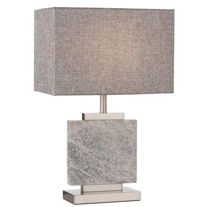 Cluj TFS TABLE LAMP 25wE27max L330 W190 H530 INLINE SWT NICKEL/GREY MARBLE