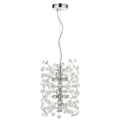 TFS 6LT VERTICAL PENDANT 6x6wG9max D300 H350 CAB.2M CRYS H130 CHROME / CLEAR