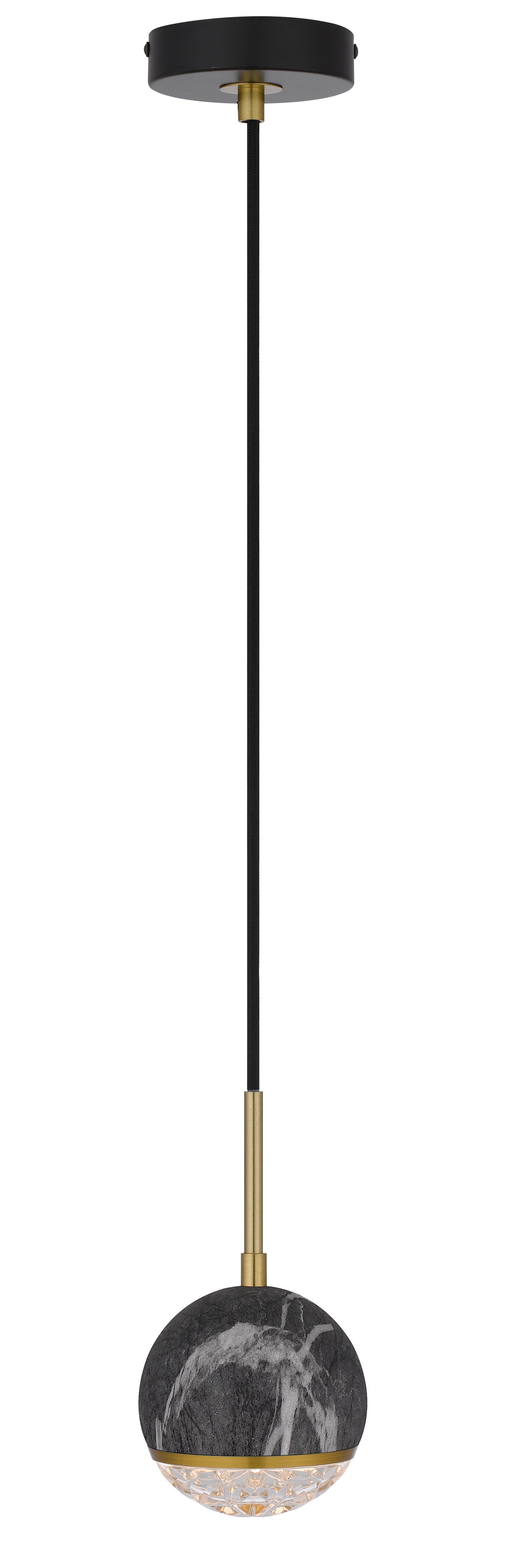 TFS 1 PENDANT 6wG9max not incl D110 cab:2m BLACK MARBLE LOOK / CLEAR