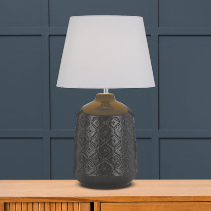 TFS CERAMIC TABLE LAMP 25wE27max H:535 D:300 GREY/WHITE