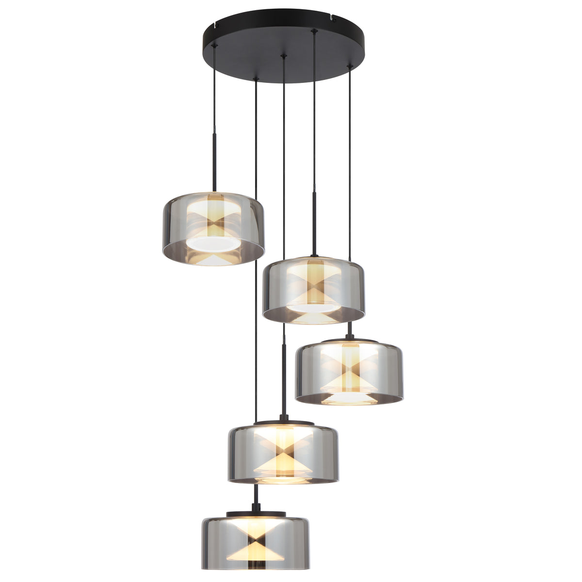 TFS 5LT PENDANT 40w 3CCT 3000k-5000k D:440 H:70 2750Lm NON-DIM cab.3M BLACK SANDY