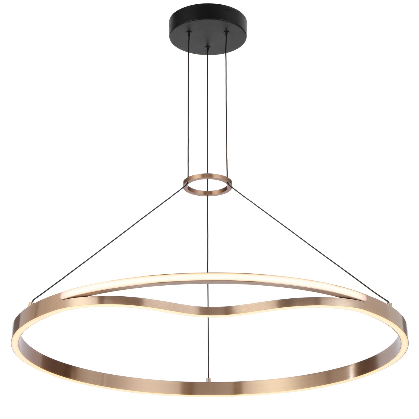 TFS 80CM PENDANT 42wLED 3000K DIM D800 CAB 2m 1890Lm COFFEE GOLD