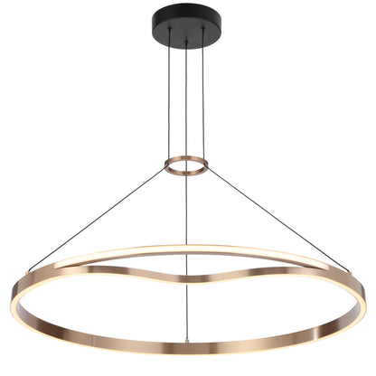 TFS 80CM PENDANT 42wLED 3000K DIM D800 CAB 2m 1890Lm COFFEE GOLD