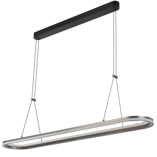 TFS RECTANGLE PENDANT 76wLED L1170 W200 3000K DIM 3230Lm CAB 2m PEARL GREY/FROST