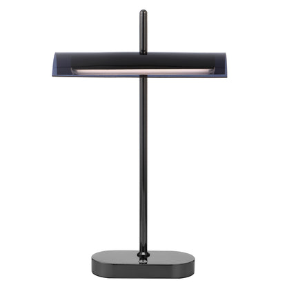 TFS TABLE LAMP 8wLED L250 H80 H400 3000K 3STEPTOUCH SWTCH DIM GUN METAL / SMOKE