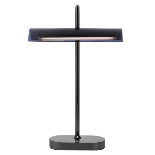 TFS TABLE LAMP 8wLED L250 H80 H400 3000K 3STEPTOUCH SWTCH DIM GUN METAL / SMOKE