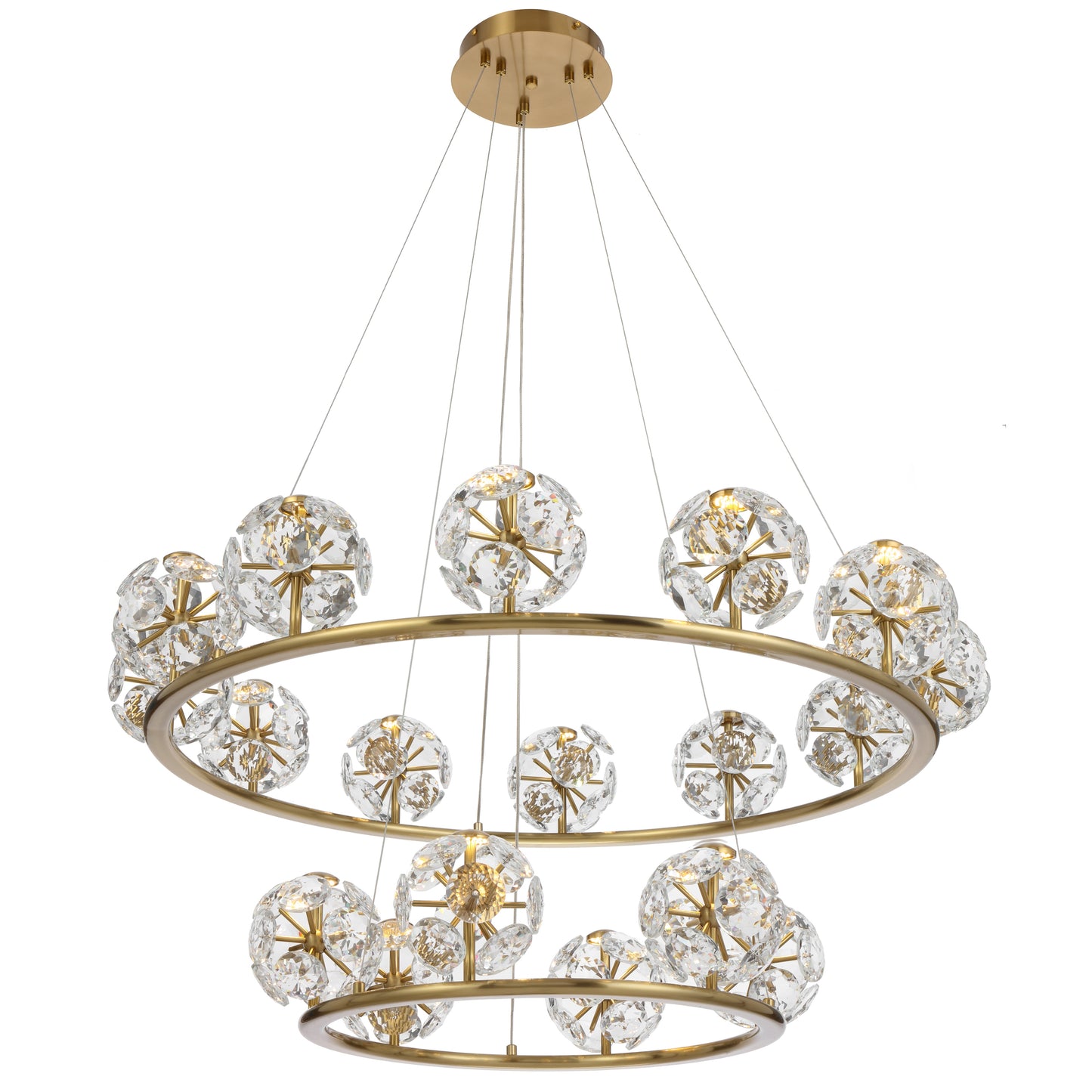 TFS 18LT PENDANT 6+12x3wLED D:900+500 1990Lm 3000K WIRE:2M NON DIM/ANT GOLD