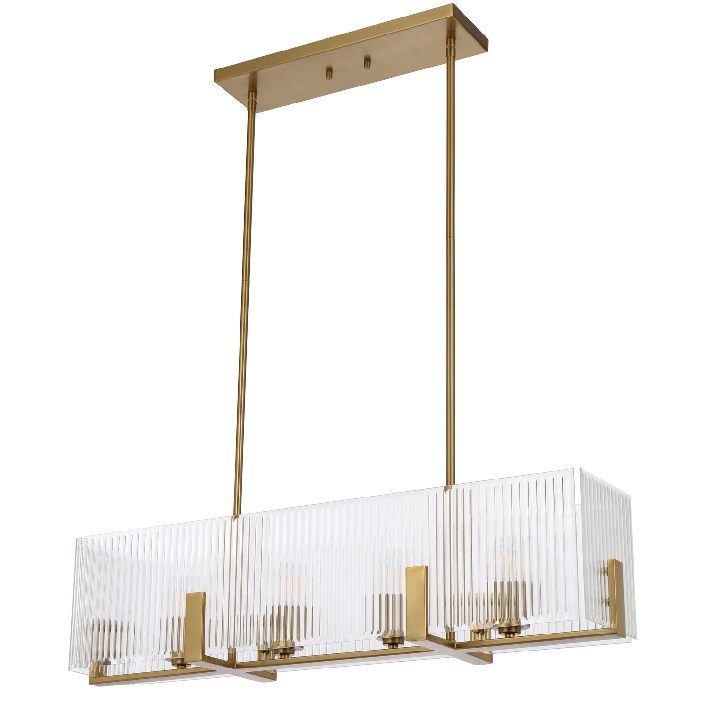 Rivaline TFS 4 LT PENDANT 4x25wE14ma L860 W180 H210 rod (2*600 +1*300) ANT GOLD /CLEAR GLASS
