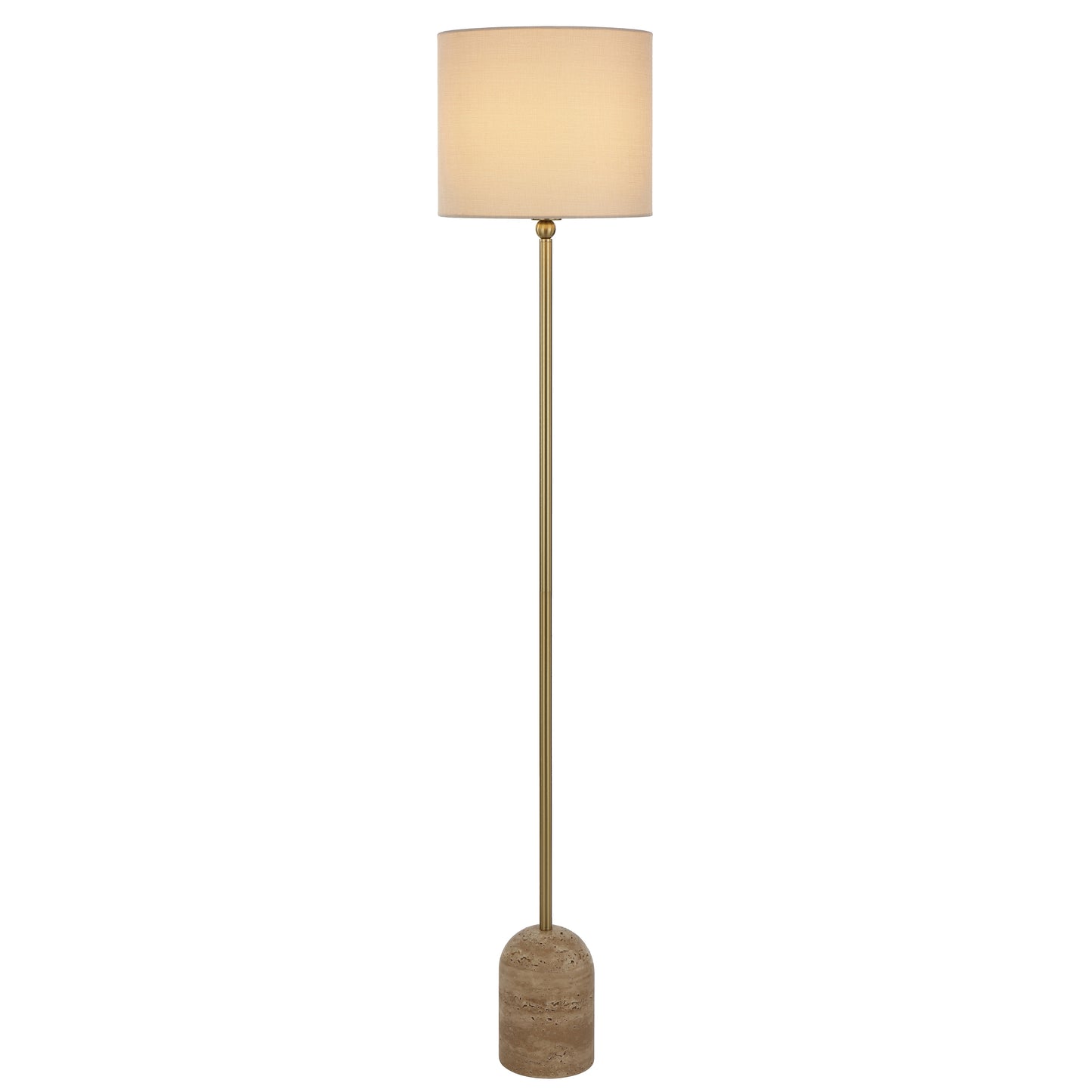 Segovia TFS FLOOR LAMP 25wE27max D:300 H:1550 FOOT SWT BEIGE TRAVERTINE/ANT GOLD/CREAM