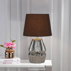 TFS CERAMIC TABLE LAMP 25wE27max H:385 D:230 CHROME/BROWN