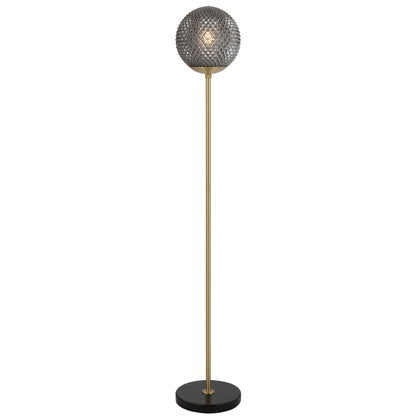 TFS FLOOR LAMP 25wE27max D:250 H:154 foot swtch BLACK MARBLE/SMOKE GLASS
