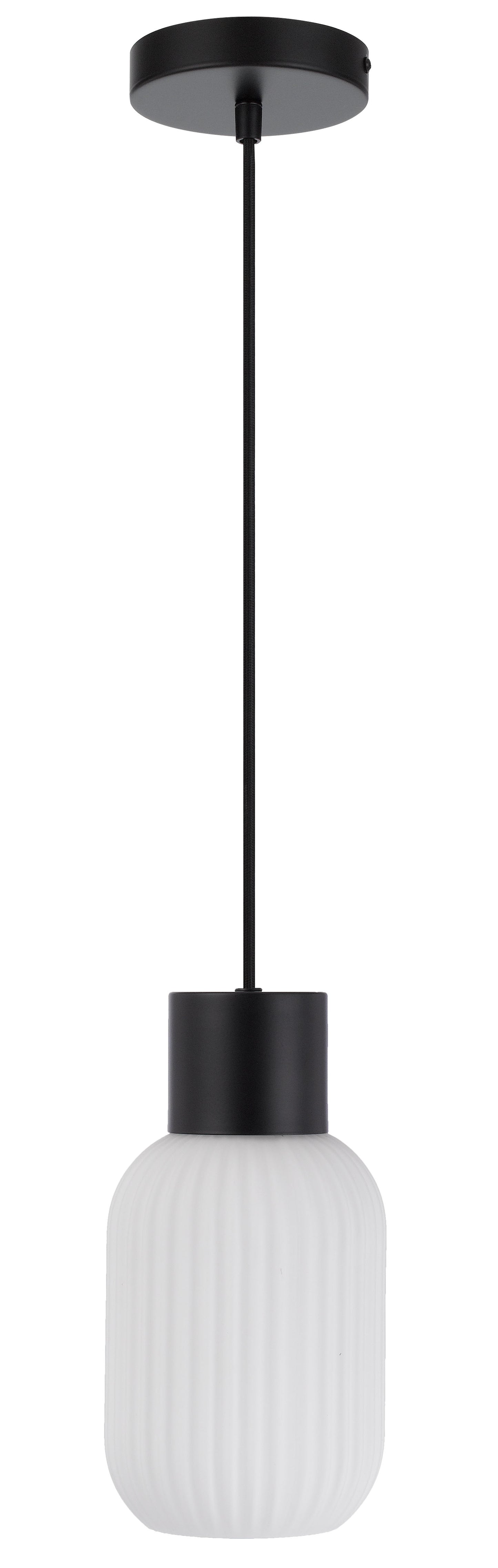 TFS 14 PENDANT 25wE27max D:140 H:205 TEX:2m BLACK MATT/OPAL MATT