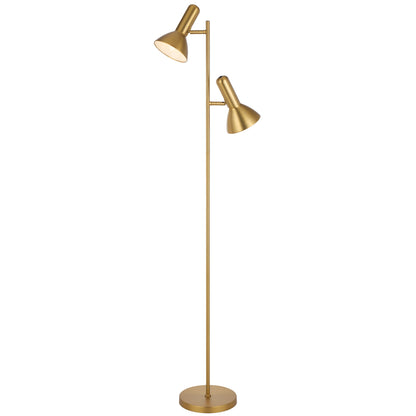 TFS 2LT FLOOR LAMP 2x25wE27max L240 W420 H1610 ON/OFF SWT ON HEAD BRASS MATT