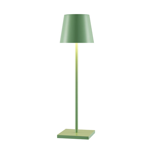 TFS RECHARGEABLE TABLE LAMP 3wLED D108 H380 IP54 1.5M 3000 K 300LM 2X2000mah GREEN SATIN