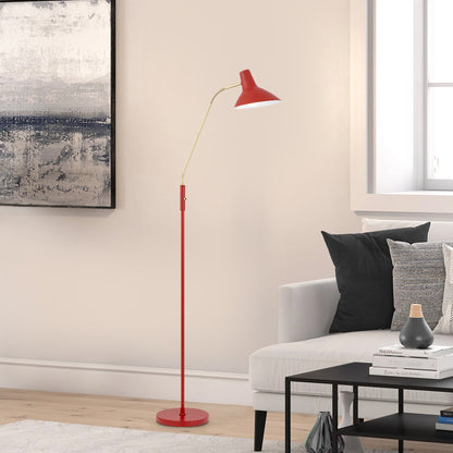 TFS FLOOR LAMP 25wE27max H:1580 D:230 RED/ BRASS MATT/RED ROCKET SWITCH