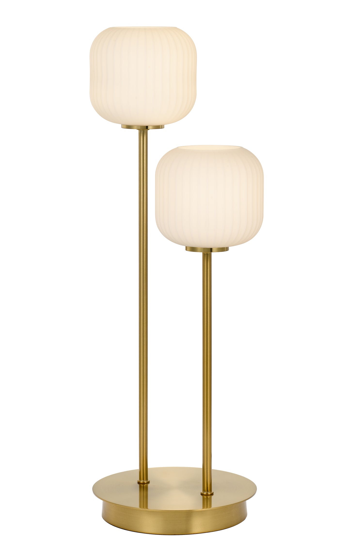 TFS 2 TABLE LAMP 2*3wG9 NON-DIM H500 ANT.GOLD / OPAL MATT