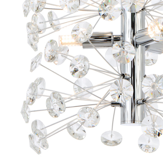 TFS 6LT VERTICAL PENDANT 6x6wG9max D300 H350 CAB.2M CRYS H130 CHROME / CLEAR