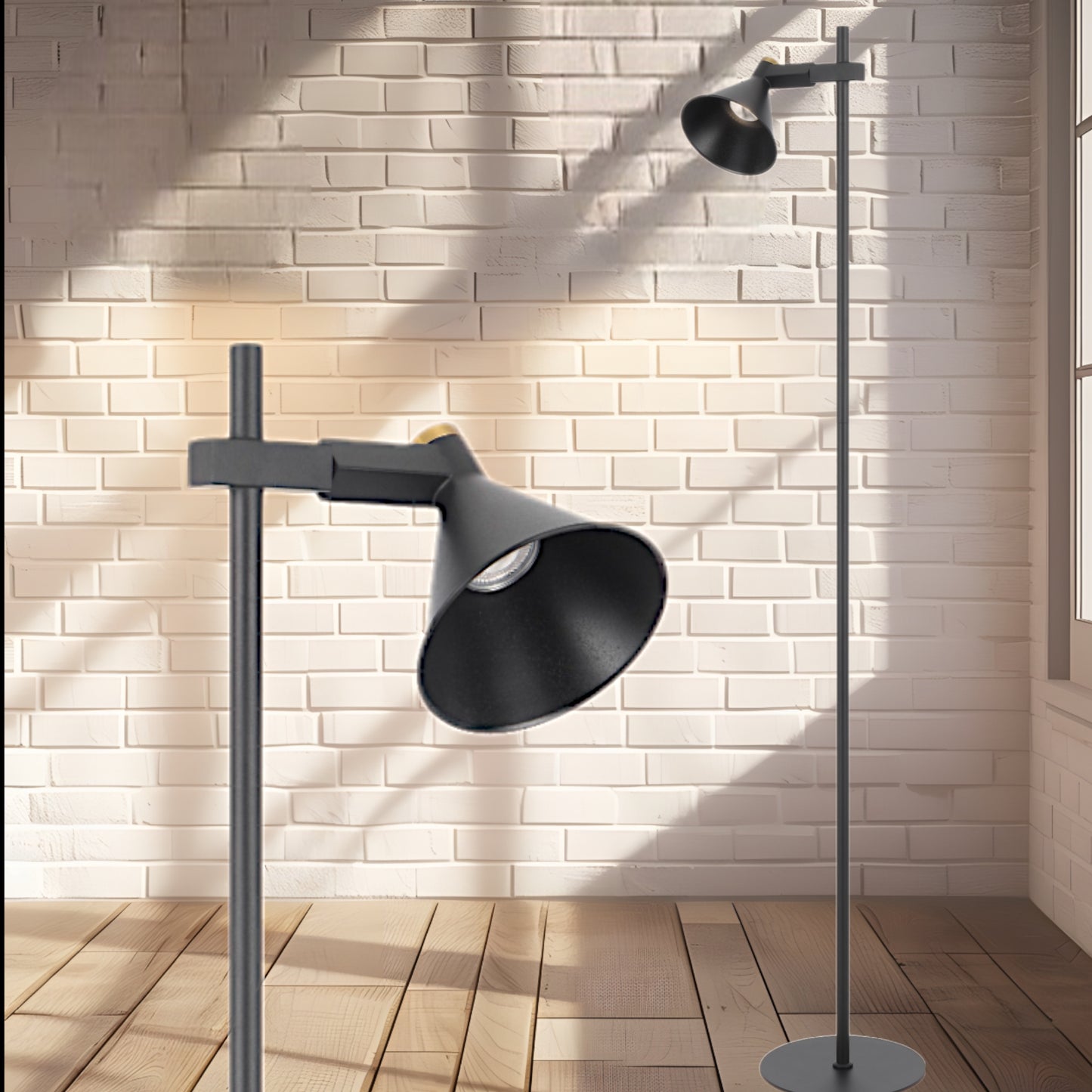 Vitastone TFS FLOOR LAMP 6wGU10max L245 W240 H1500 FOOT SWT / BLACK SAND