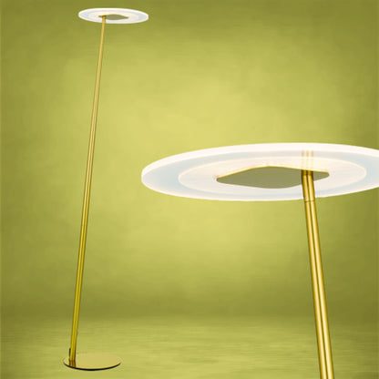 TFS LED FLOOR LAMP 12wLED 3CCT DIM 1800LM H1550 D350 foot swtch ANT GOLD