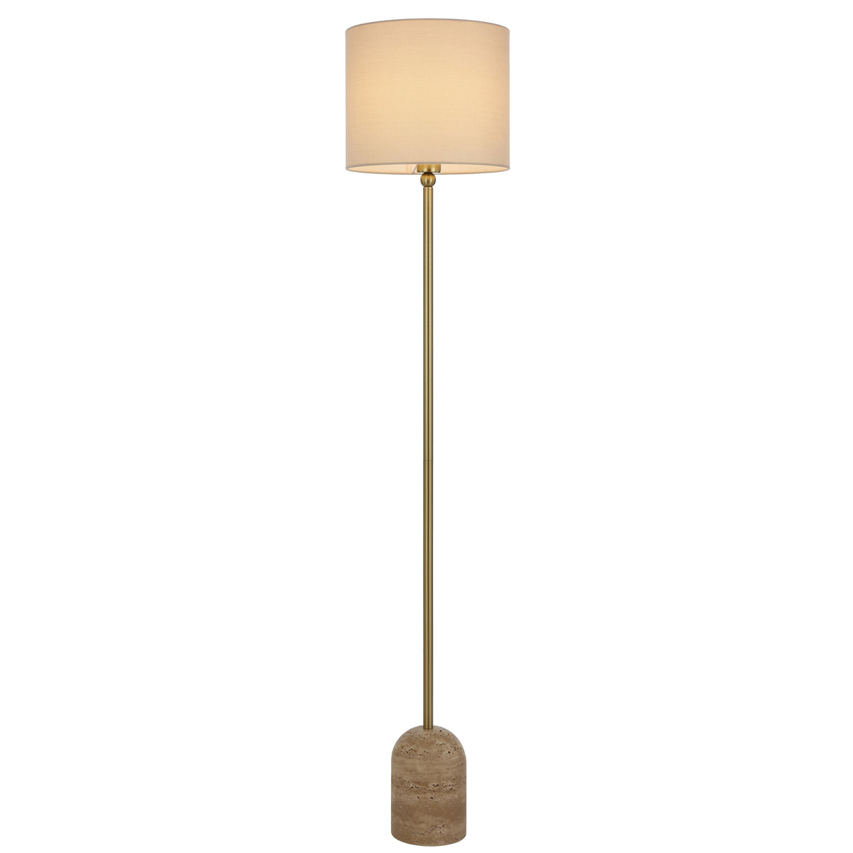 Segovia TFS FLOOR LAMP 25wE27max D:300 H:1550 FOOT SWT BEIGE TRAVERTINE/ANT GOLD/CREAM
