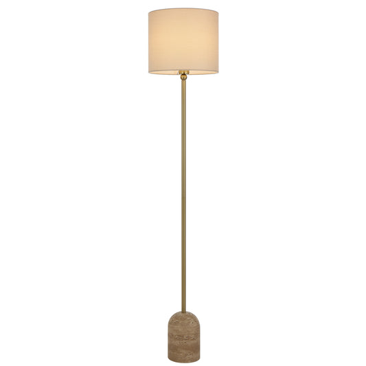 Segovia TFS FLOOR LAMP 25wE27max D:300 H:1550 FOOT SWT BEIGE TRAVERTINE/ANT GOLD/CREAM