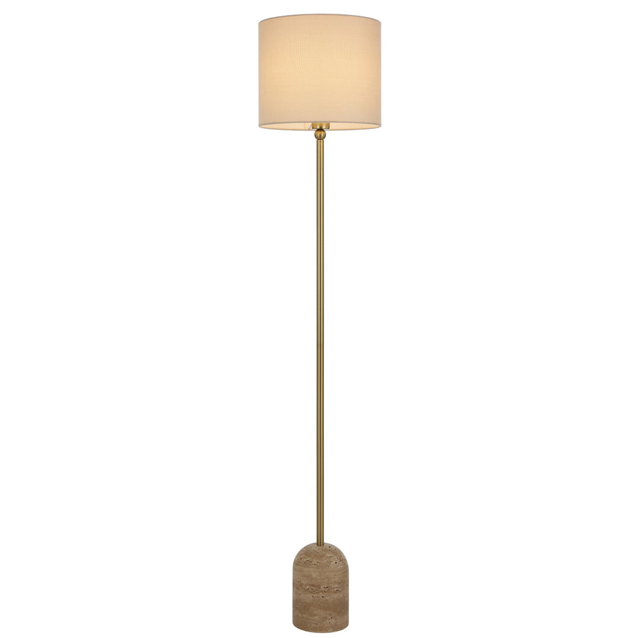 Segovia TFS FLOOR LAMP 25wE27max D:300 H:1550 FOOT SWT BEIGE TRAVERTINE/ANT GOLD/CREAM